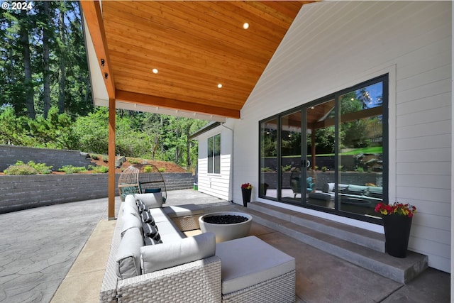 view of patio featuring outdoor lounge area