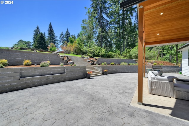 view of patio / terrace with an outdoor hangout area