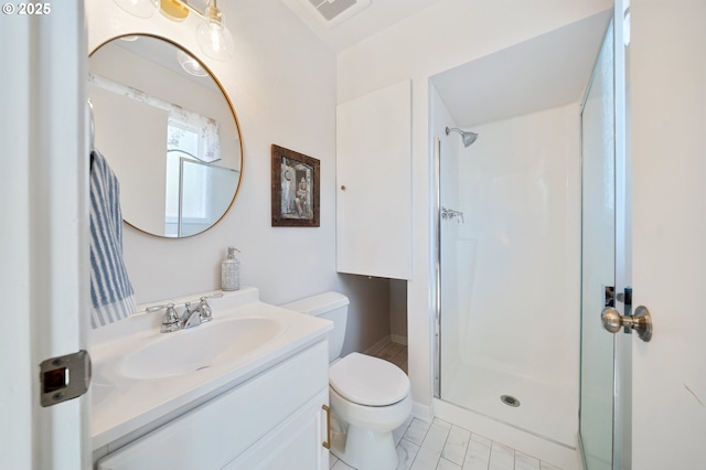 3427 NE 32nd Pl, Portland, OR 97212 - bathroom featuring toilet, a walk in shower, and vanity