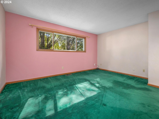 spare room with carpet and a textured ceiling