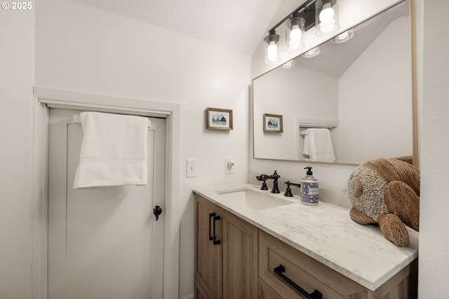 8413 SW 4th Ave, Portland, OR 97219 - bathroom with vaulted ceiling and vanity