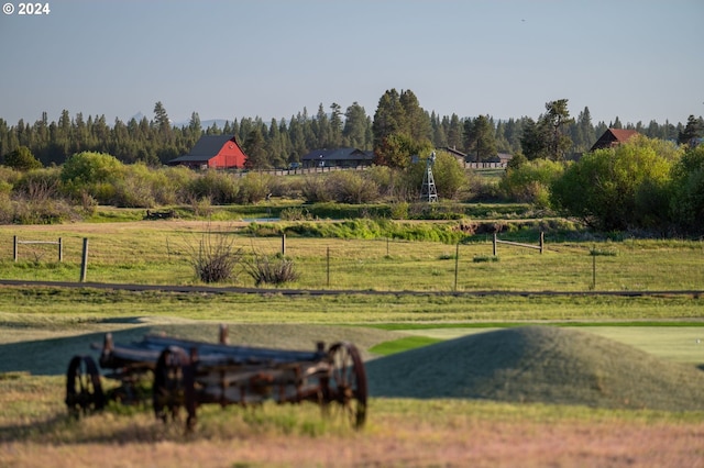 view of street with a rural view