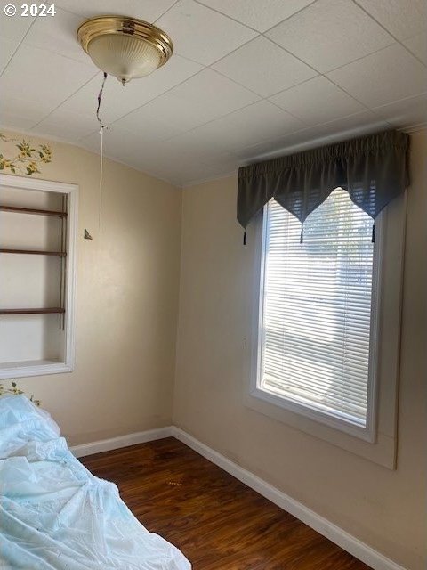 unfurnished bedroom featuring hardwood / wood-style floors and multiple windows