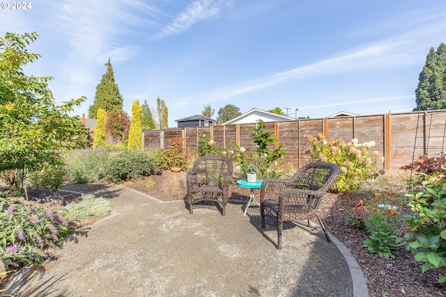 view of patio with a fenced backyard