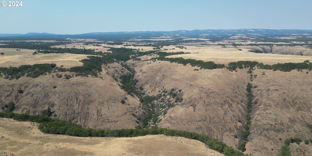 drone / aerial view with a mountain view