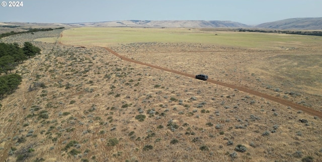 bird's eye view with a rural view and a mountain view