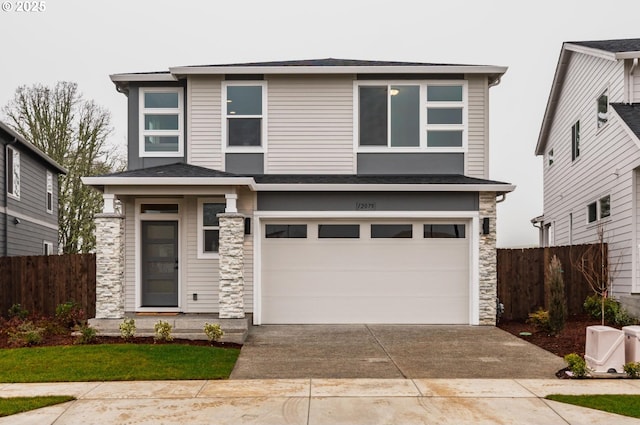 view of front of house featuring a garage