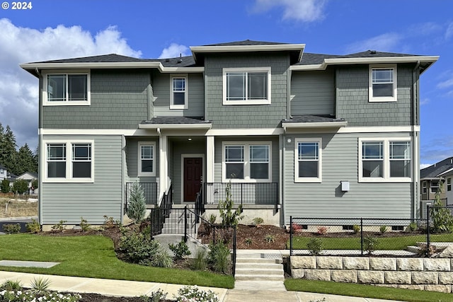 view of prairie-style home