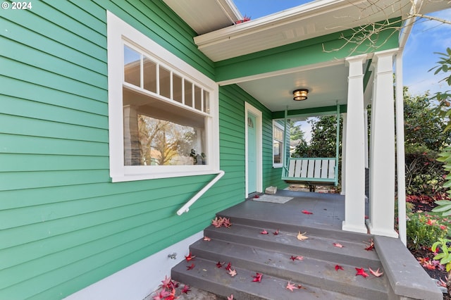 deck with covered porch