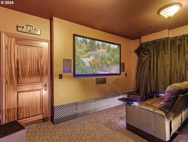 view of carpeted home theater room