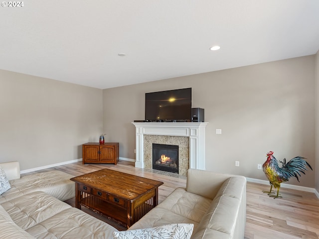 living room featuring light hardwood / wood-style flooring