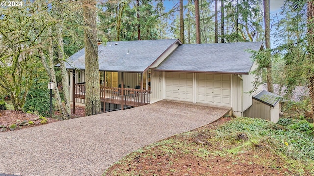 ranch-style home with a garage