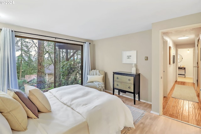 bedroom featuring light hardwood / wood-style flooring