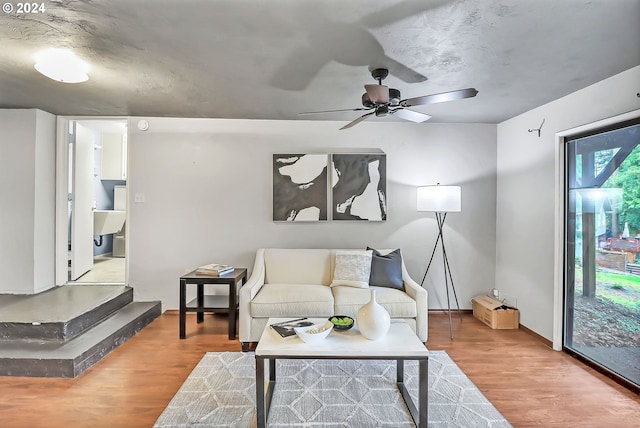 living room with wood-type flooring