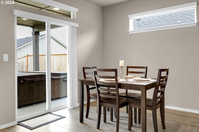 dining room featuring wood-type flooring