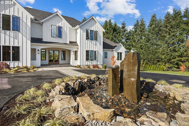 view of front of home with french doors