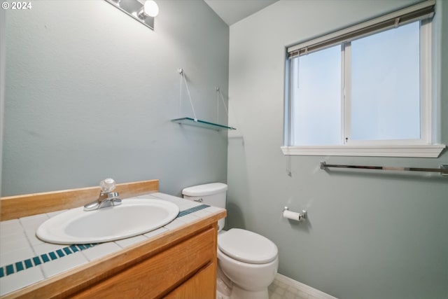 bathroom with toilet and vanity