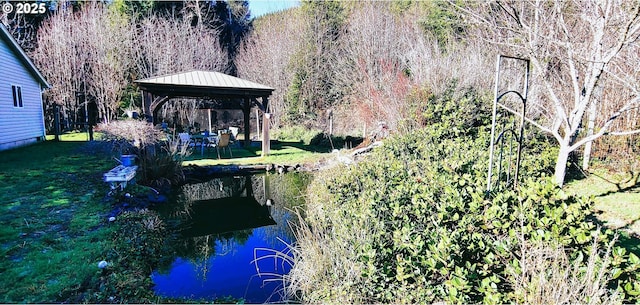 exterior space featuring a gazebo