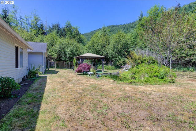 view of yard featuring a gazebo