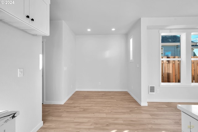 dining area with light wood-type flooring