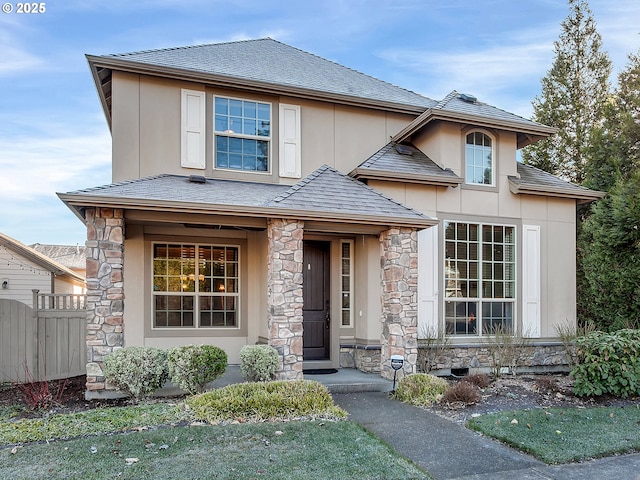 view of prairie-style home