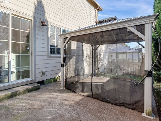 view of patio / terrace featuring a gazebo