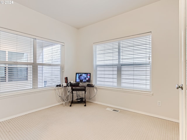 view of carpeted office