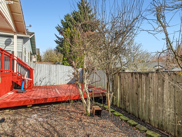 view of yard featuring a deck