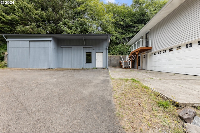 view of garage