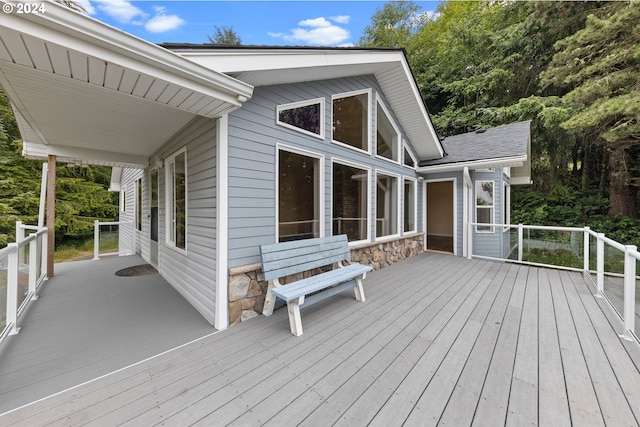 view of wooden deck