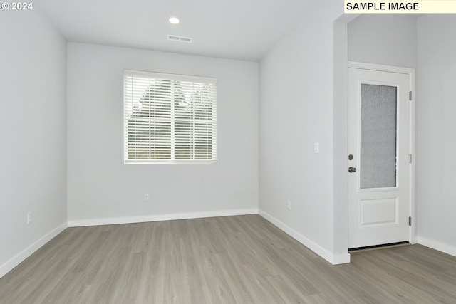 empty room featuring light wood-type flooring