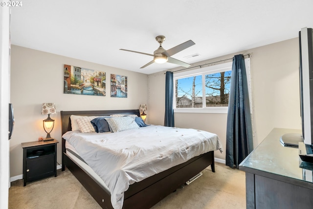 4711 Siesta Ct NE, Salem, OR 97305 - bedroom with ceiling fan and light carpet