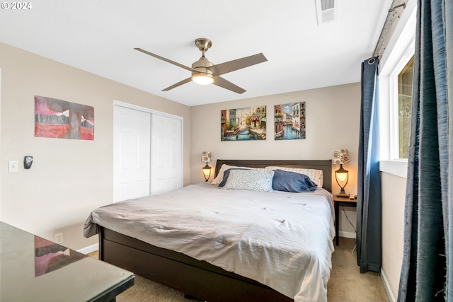 4711 Siesta Ct NE, Salem, OR 97305 - carpeted bedroom with ceiling fan and a closet