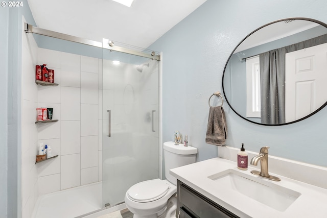 4711 Siesta Ct NE, Salem, OR 97305 - bathroom featuring vanity, toilet, and walk in shower