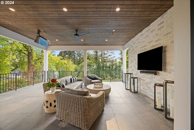 view of patio / terrace featuring outdoor lounge area and ceiling fan