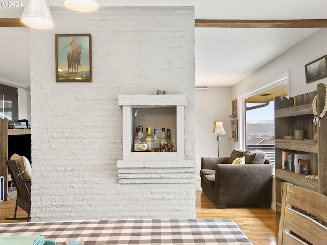 living room featuring light hardwood / wood-style floors