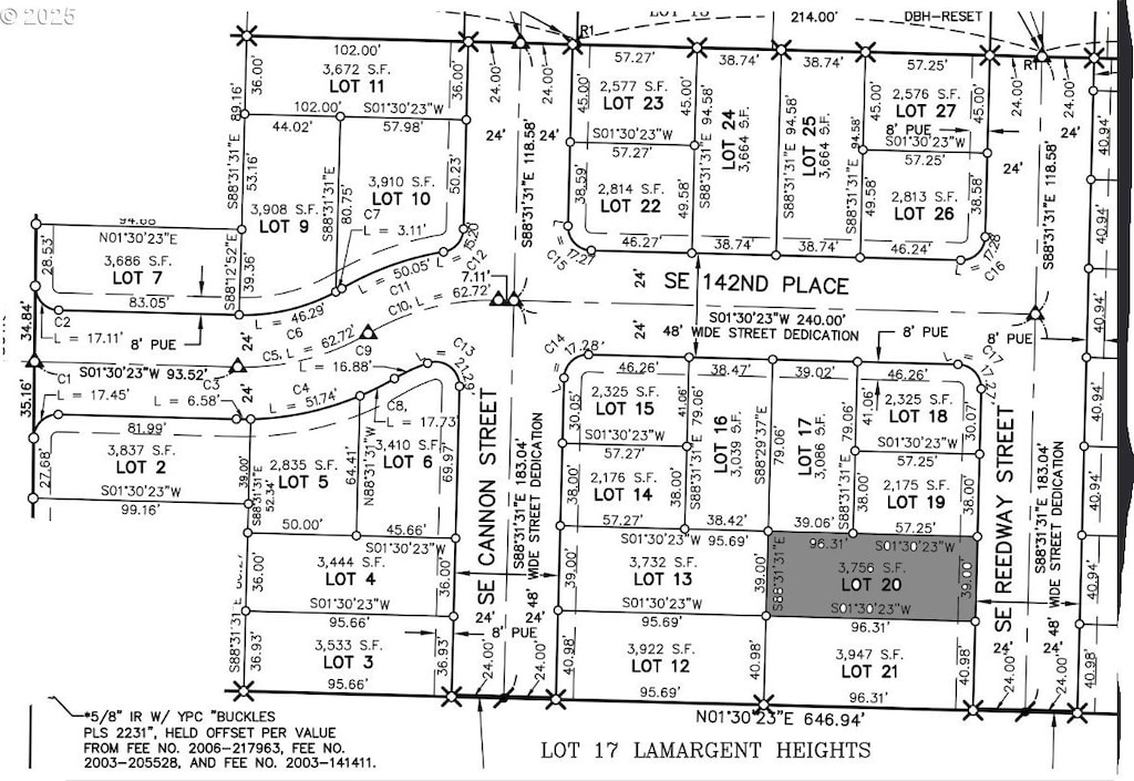 5569 SE 142nd Pl, Portland, OR 97236 - map showing property parcels