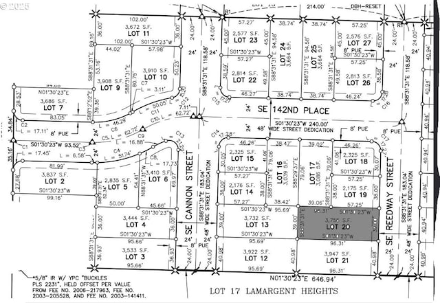 5569 SE 142nd Pl, Portland, OR 97236 - map showing property parcels