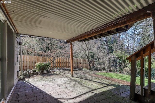 view of patio with fence