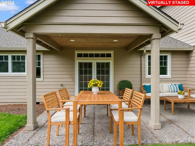 view of patio with an outdoor hangout area