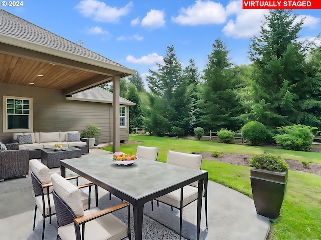 view of patio / terrace with an outdoor hangout area