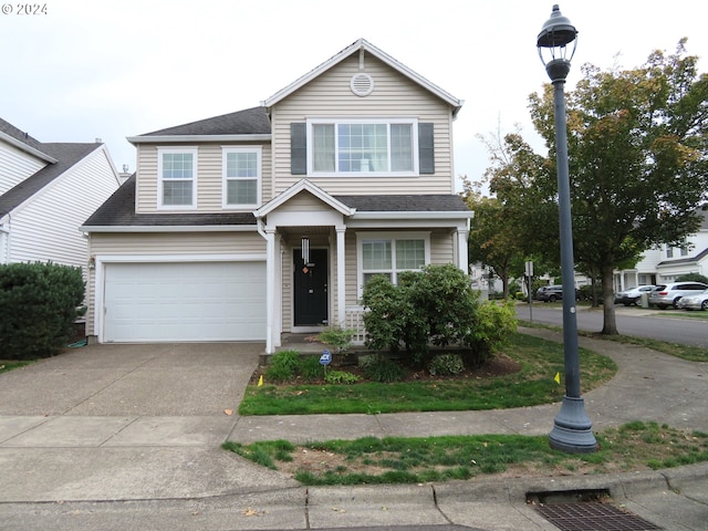 view of front facade with a garage