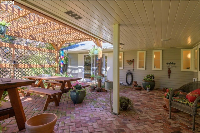 view of patio / terrace with a pergola