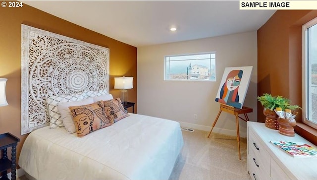 view of carpeted bedroom