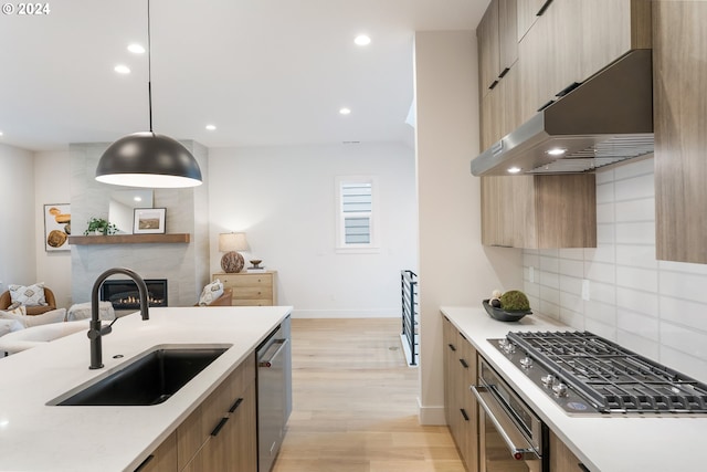 empty room with light hardwood / wood-style flooring