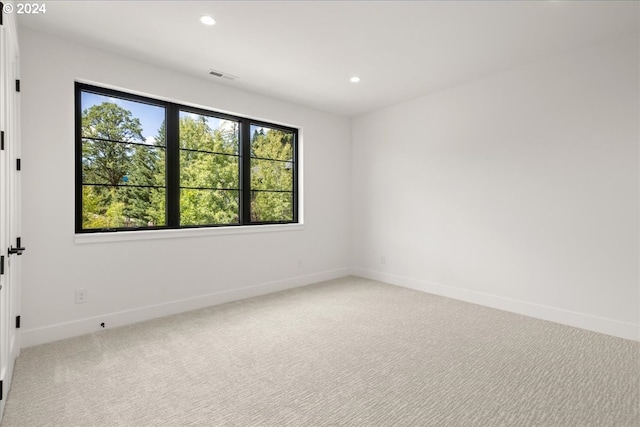 empty room featuring plenty of natural light and light carpet