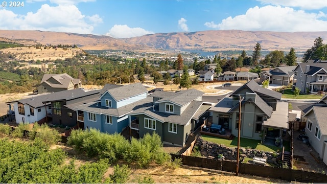 aerial view featuring a mountain view