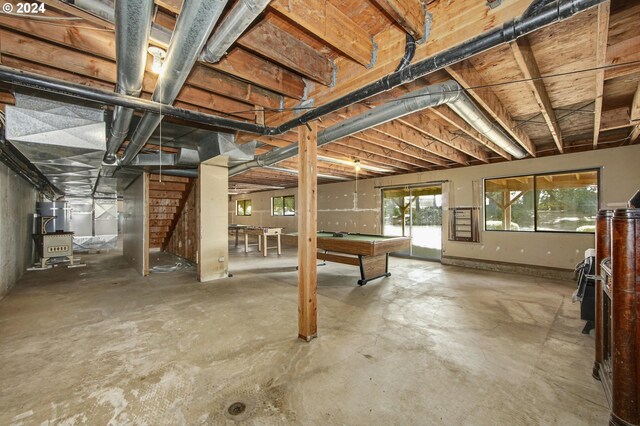 basement featuring pool table