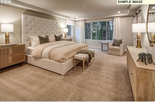 bedroom with carpet floors