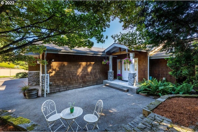 view of front of property with a patio